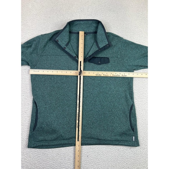 Eddie Bauer Sweater Mens Large Green Polyester Fleece Mock Neck Pullover - Picture 9 of 10